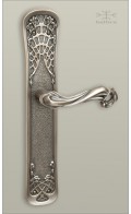 Dalia backplate T, 32.8cm & lever - antique nickel - Custom Door Hardware