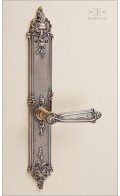 Ilyria backplate A, 39cm & lever - antique bronze - Custom Door Hardware
