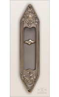 Ilyria recessed pull, 250mm w/ turnpiece - antique bronze - Custom Door Hardware 
