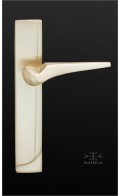 Ojo backplate & lever - satin brass - Custom Door Hardware2