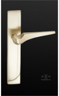 Ojo backplate & lever - satin brass - Custom Door Hardware