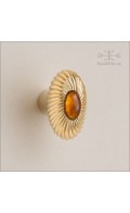 Amber Sun cabinet knob w amber1 - polished bronze - Custom Door Hardware