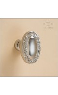 Anastasia cabinet knob, oval | satin nickel | Custom Door Hardware 