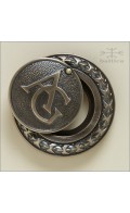 Anastasia cylinder collar with monogram - antique brass - Custom Door Hardware2