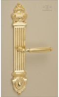 Augustus backplate & Gabriel lever - polished brass - Custom Door Hardware 