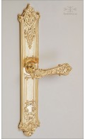 Aurelia backplate B, 39.5cm & lever - gold plated - Custom Door Hardware