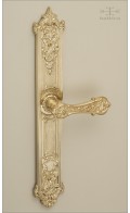 Aurelia backplate B, 39.5cm & lever - satin brass - Custom Door Hardware