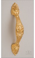 Aurelia cabinet pull I, c-c 4 inch - polished gold plated- Custom Door Hardware