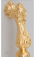 Aurelia cabinet pull II, c-c 4 inch close-up - gold plated -Custom Door Hardware