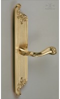 Chambord backplate & lever | polished brass | Custom Door Hardware