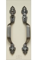 Chartres offset pull - antique bronze - Custom Door Hardware 