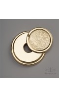 Chartres rose 34mm  with egress lid - polished brass - Custom Door Hardware 2