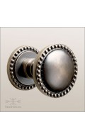 Cranwell round door knob & rose 44mm - antique bronze - Custom Door Hardware