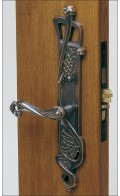 Dalia backplate 38cm & lever mount | antique bronze | Custom Door Hardware2