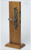 Dalia backplate 38cm & lever mount | antique bronze | Custom Door Hardware