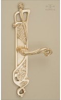 Dalia backplate 38cm & lever - polished brass - Custom Door Hardware