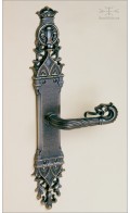 Davide backplate 40.5cm & lion lever | antique bronze | Custom Door Hardware