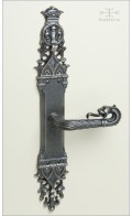 Davide backplate 40.5cm & lion lever | antique nickel | Custom Door Hardware