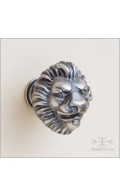 Davide cabinet knob, Lion - antique nickel - Custom Door Hardware