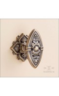 Davide cabinet knob with rose - antique bronze - Custom Door Hardware