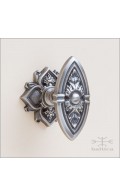 Davide cabinet knob with rose - antique nickel - Custom Door Hardware