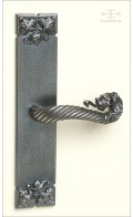 Davide leaf backplate 30cm & lever SL | antique nickel | Custom Door Hardware