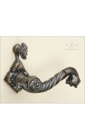 Davide  Leaf lever & Leaf I rose, privacy w turnpiece | antique bronze | Custom Door Hardware 