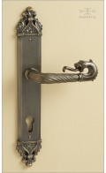 Davide narrow backplate 31.9cm & lion lever - antique brass -  Custom Door Hardware