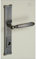 Gabriel backplate 24.6cm w/ cyl enclosure & lever | antique bronze | Custom Door Hardware