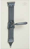 Gabriel backplate A, 36.5cm & lever - antique nickel - Custom Door Hardware
