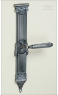 Gabriel backplate A, 36.5cm & lever | antique nickel | Custom Door Hardware