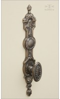 Laureatas backplate B w/ inactive cyl lid & door knob | antique brass | Custom Door Hardware
