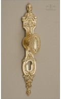 Laureatas backplate A & door knob - polished brass - Custom Door Hardware