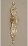 Laureatas backplate A & door knob - polished bronze - Custom Door Hardware