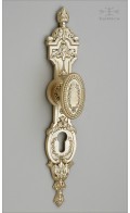 Laureatas backplate A & door knob - satin brass - Custom Door Hardware