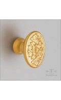 Manifesto cabinet knob, oval | satin gold plated | Custom Door Hardware
