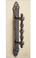 Manifesto door pull 32.8cm & backplate 53cm - antique bronze - Custom Door Hardware2