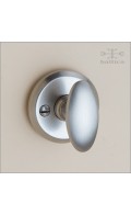 Riverwind cabinet knob as turnpiece with Palanga rose - satin nickel - Custom Door Hardware