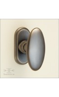 Riverwind door knob & oval rose 66mm | antique brass | Custom Door Hardware