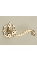Sundance lever & rose lattice - satin brass - Custom Door Hardware 