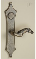 Telluride backplate H, 32cm & lever H w cyl lid Nr.21 | antique brass | Custom Door Hardware 