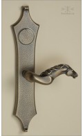 Telluride backplate H, 32cm & lever H w cyl lid P | antique brass | Custom Door Hardware 