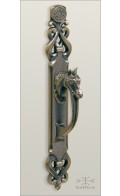 Telluride door pull H & backplate 52cm - antique brass - Custom Door Hardware
